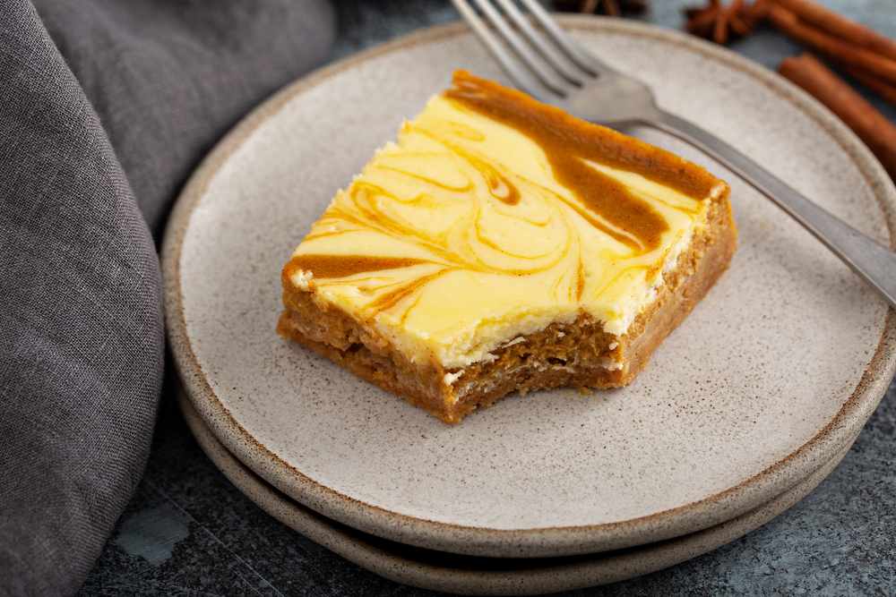 Vegan Pumpkin Snickerdoodle Cheesecake Bars
