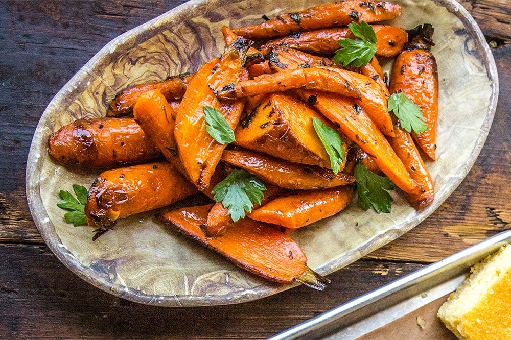 Sweet Bourbon Roasted Carrots
