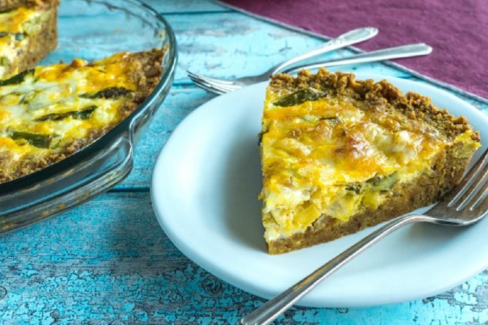 Asparagus-Fontina Quiche with Cracker Crust