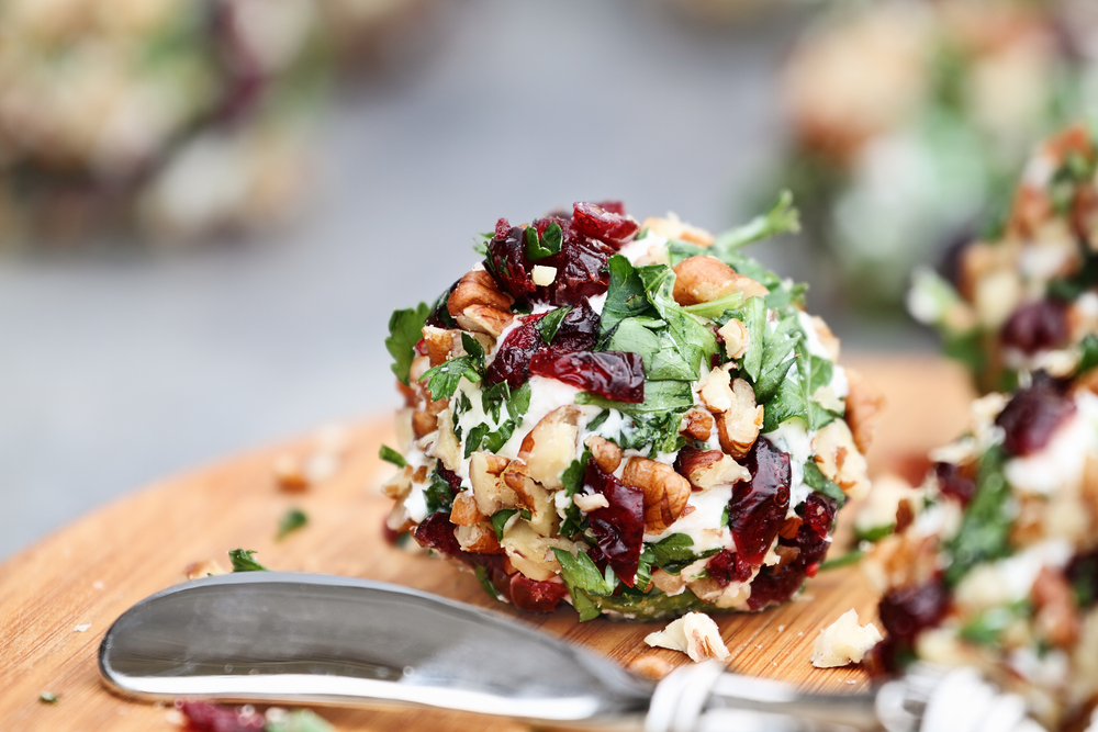 Cranberry Hummus Vegan Cheese Ball