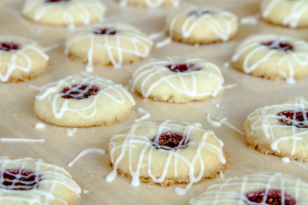 German Lingonberry Linzer Cookies