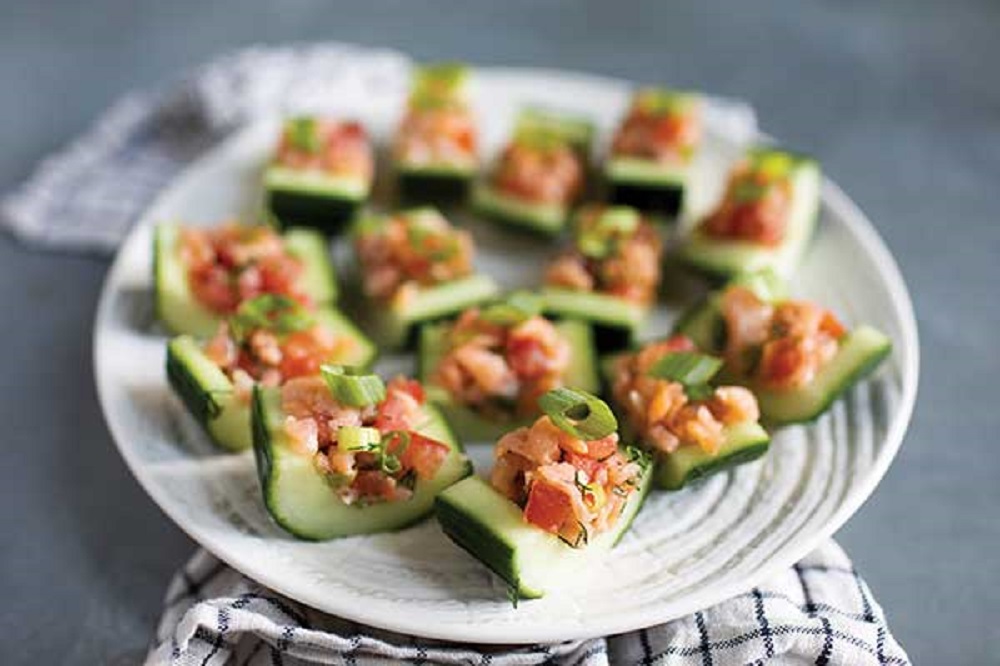 Smoked Salmon Cucumber Boats