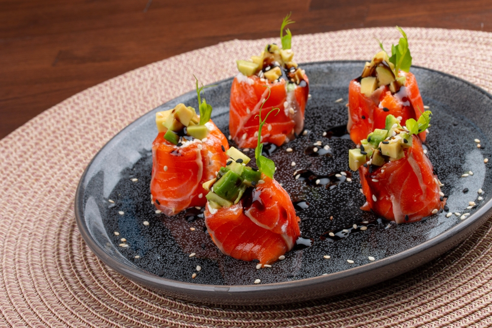 Smoked Salmon Rolls with Cream Cheese and Caper Filling